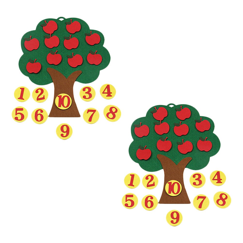 2 Sets Felt Apple Tree Educational Apple Number Matching (Random Style)